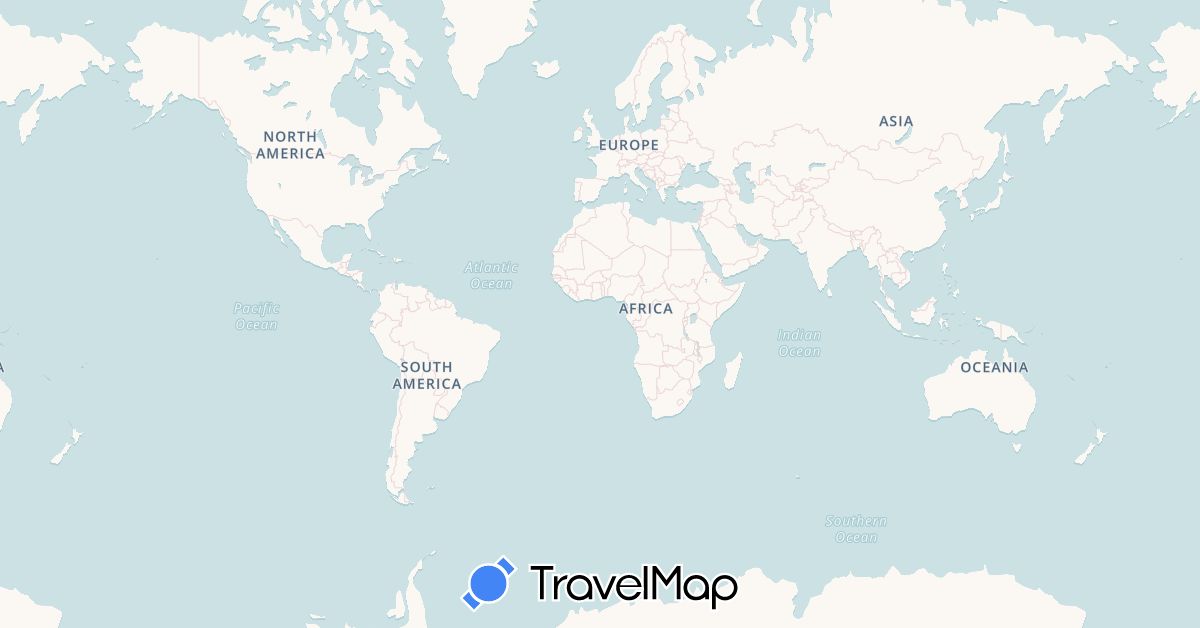TravelMap itinerary: driving in Gambia (Africa)