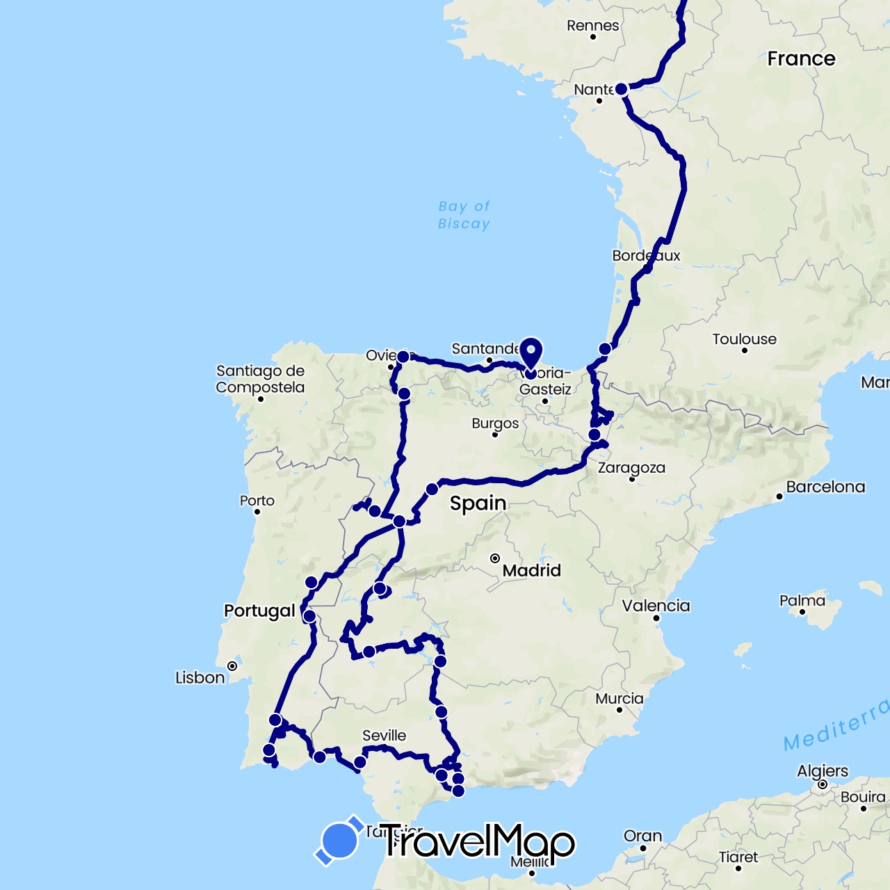 TravelMap itinerary: driving