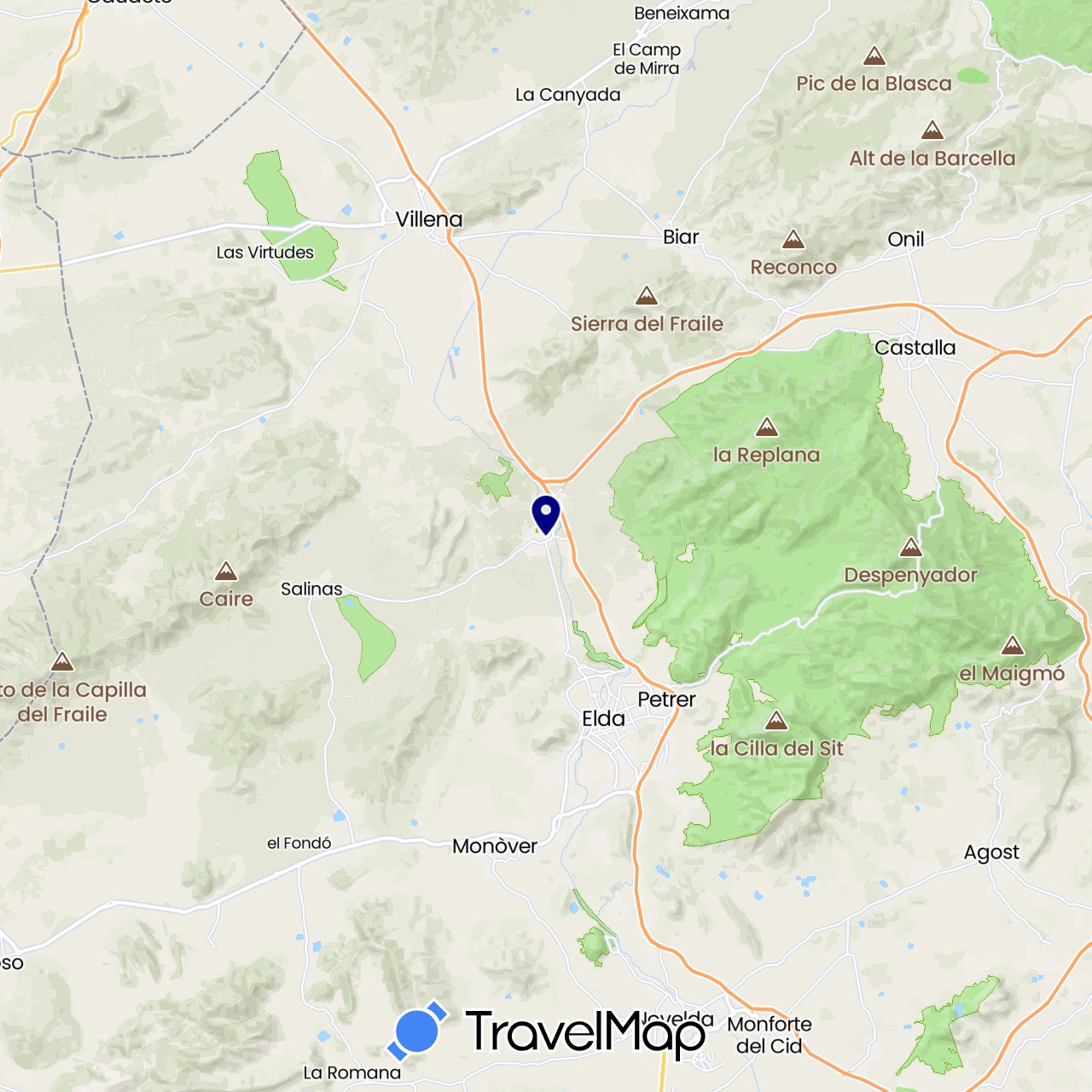 TravelMap itinerary: driving in Spain (Europe)